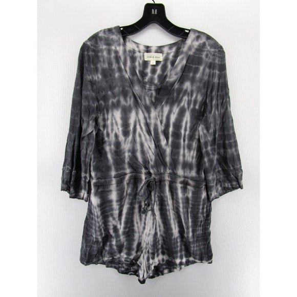Cloth & Stone Romper Medium Tie Dye Wrap Belted Waist Tie Knit Preppy - Picture 1 of 13